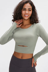 Long Sleeve Cropped Top With Sports Strap Ins Street